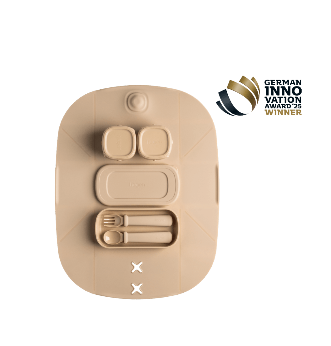 Hegen Mealtime Starter Kit with Foldable Placemat Taupe - Hegen - Morgon