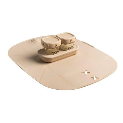 Hegen Mealtime Starter Kit with Foldable Placemat Taupe - Hegen - Morgon