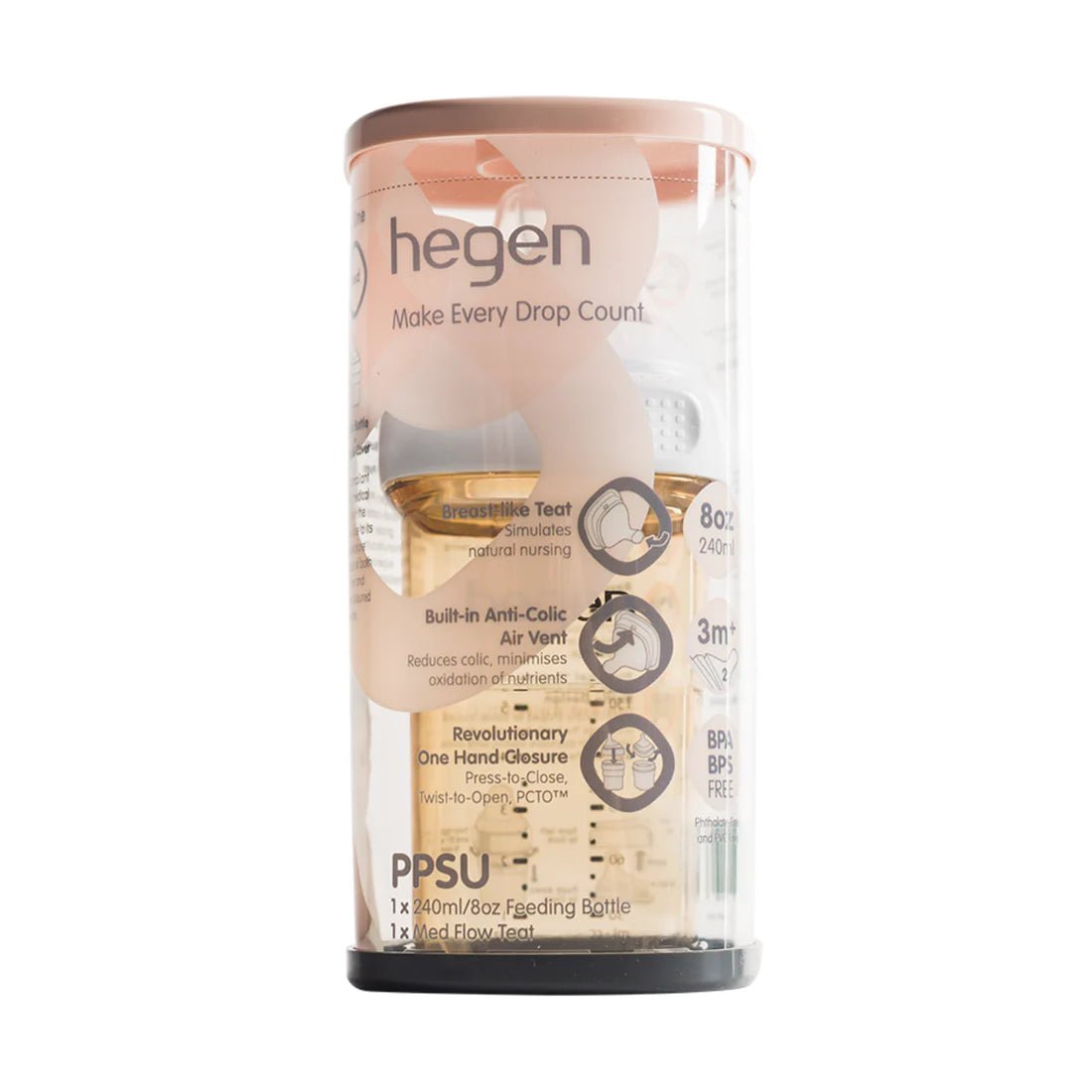 Hegen PCTO™ 240ml Feeding Bottle PPSU with Medium Flow Teat - Hegen - Morgon